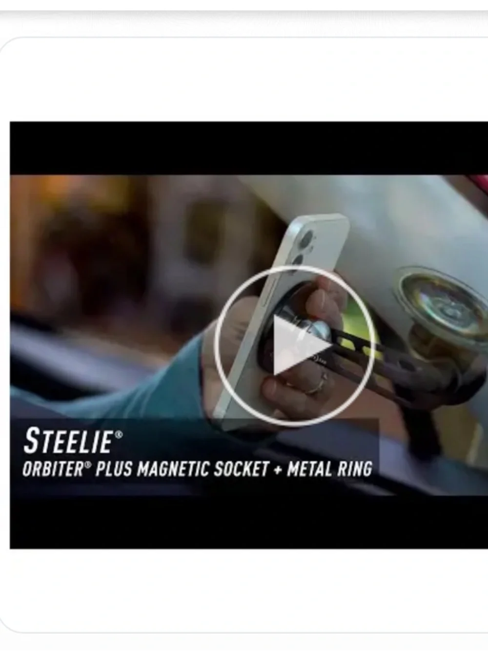 Steelie Orbiter Plus Magnetic Socket with Metal Ring - White NWT